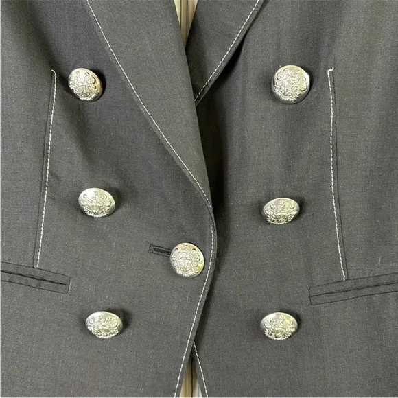 Veronica Beard Hastings Dickey Button Linen Blend Jacket Dark Navy Blue size 10 - Picture 10 of 16